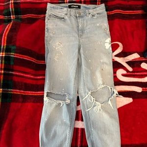 EXPRESS Painted Daisy Rhinestone Jeans